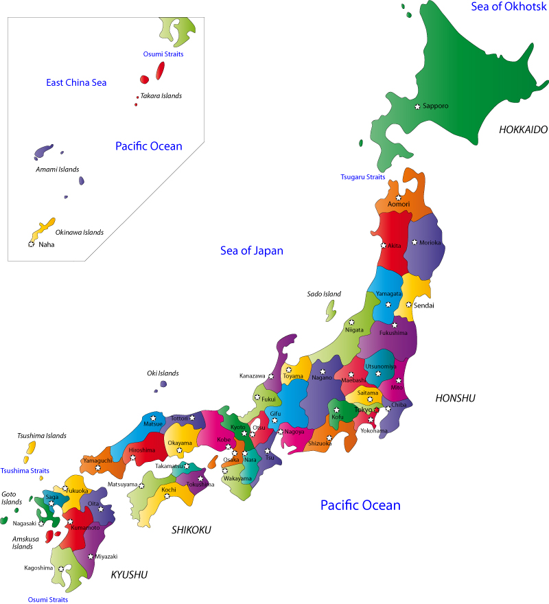 Cartoon Japan Map
