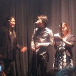 Director Toshiaki Toyoda receives a Japan Cuts award from Japan Society Senior Film Program Officer Samuel Jamier.