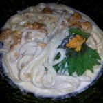 Marugame Monzo's uni cream sauce udon!