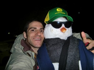 Preston with Snowman