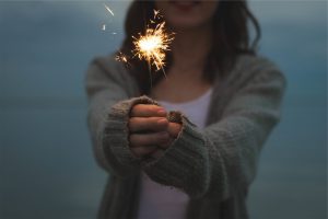 girl with sparkler